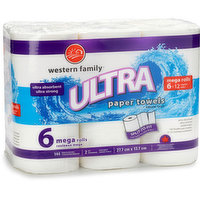 SpongeTowels Ultra Paper Towel, Ultra Abosrbent, 6 Rolls - 6 ea