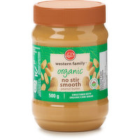 Western Family Western Family - Peanut Butter - Organic No Stir Smooth, 500 Gram