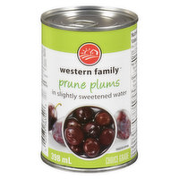 western Family - Prune Plums in Lightly Sweetened Water, 398 Millilitre