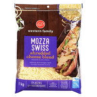 Western Family - Shredded Cheese Blend - Mozza Swiss, 1 Kilogram