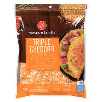 Western Family - Shredded Cheese Blend - Tripple Cheddar, 1 Kilogram