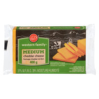 Western Family - Medium Cheddar Cheese, 400 Gram