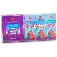 Western Family - Fruit Juice Beverages, Less Sugar Cherry Berry, 200 Millilitre