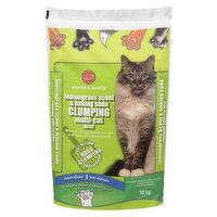 western Family - Clumping Multi-Cat Litter, Lemongrass Scent & Baking Soda, 10 Kilogram