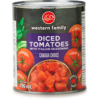 Western Family - Diced Tomatoes with Italian Seasoning, 796 Millilitre