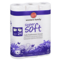 western Family - Bathroom Tissue, 2 ply, 12 Double Rolls