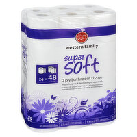 Western Family - Double Roll Bath Tissue, 24 Each