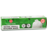 western Family - Extra Small White Bags, 52 Pack