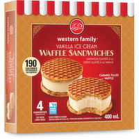 Western Family - Vanilla Ice Cream Stuffed Waffle Sandwiches, 400 Millilitre