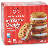 Western Family - Rainbow Chip Cookie Ice Cream Sandwich, 400 Millilitre