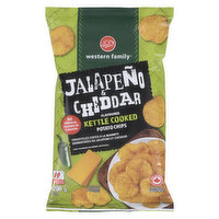 Western Family - Kettle Cooked Potato Chips, Jalapeno & Cheddar Flavoured, 200 Gram