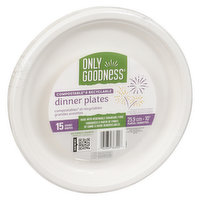 Only Goodness - Compostable Dinner Plates, 10in, 15 Each