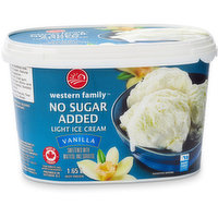 Western Family - Vanilla LIght Ice Cream, No Sugar Added, 1.65 Litre