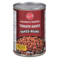 Western Family - Baked Beans Tomato Sauce, 398 Millilitre