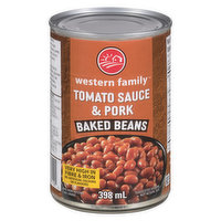 Western Family - Baked Beans In Tomato Sauce & Pork, 398 Millilitre