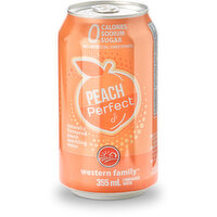 Western Family - Sparkling Water, Peach Perfect, 355 Millilitre