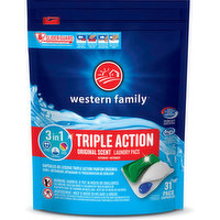 Western Family - Triple Action Laundry Detergent Pacs, Original, 31 Each