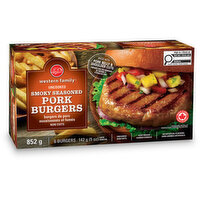 western Family - Smoky Seasoned Pork Burgers, 6 Each