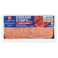 Western Family - Sausage Strips Sweet and Smokey, 1 Each