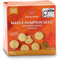 Western Family - Maple Pumpkin Seed Mini Shortbread Cookies, Limited Edition, 170 Gram