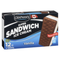 Chapman's - Super Sandwich Ice Cream - Vanilla, 12 Each