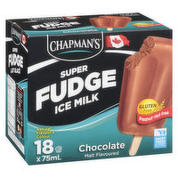 Chapman's - Super Fudge Ice Milk Bars Chocolate, 18 Each