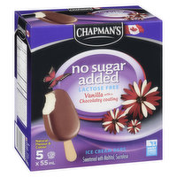 CHAPMANS - Ice Cream Bars, Lactose Free Vanilla with a Chocolaty Coating, 5 Each