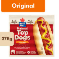 Maple Leaf - Natural Top Dogs Original Hot Dogs, 375 Gram