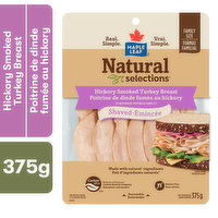 Maple Leaf - Natural Selections Shaved Deli Turkey Breast, Hickory Smoked, Family Size, 375 Gram