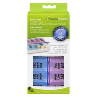 PharmaSystems - Twice Daily Weekly Pill & Vitamin Planner, 1 Each