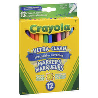 Crayola - Washable Drawing Markers - Fine line, 12 Each