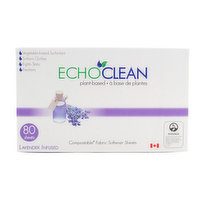 Echoclean - Fabric Softener Sheets Lavender, 80 Each