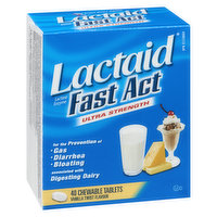 Lactaid - Fast Act Ultra Strength Tablets Vanilla Twist, 40 Each