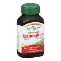 Jamieson - Magnesium +D3 500Mg, 60 Each