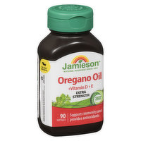 Jamieson - Oregano Oil w/ Vitamin D + E, 90 Each