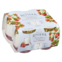 Riviera - Petit Pot Strawberry Goat Yogurt 4.9% M.F., 4 Each