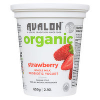 Avalon - Strawberry Whole Milk Organic Yogurt, 650 Gram