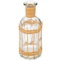 Glass - Vase W/ Rattan Cover 8in, 1 Each