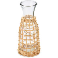 Glass - Vase W/ Rattan Cover 11in, 1 Each