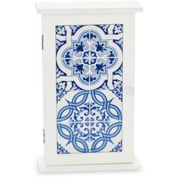 White - Key Box with Blue Tile Front, 1 Each