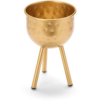 Gold Metal Planter - Small 8in Decor, 1 Each