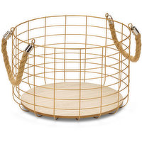 Metal - Basket with Rope Handle, Large, 11 Inch, 1 Each