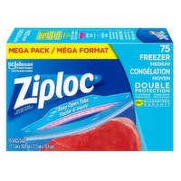 Ziploc - Freezer Medium Bags Mega, 75 Each