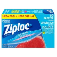 Ziploc - Freezer Large Bags Mega, 60 Each