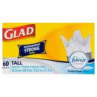 Glad - Guaranteed Strong Bags - Tall, Febreze Freshness, 60 Each