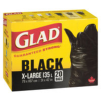 Glad - Easy Tie Garbage Bags - Extra Large, 20 Each