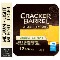 Cracker Barrel - Medium Light Cheddar Cheese Slices, 240 Gram