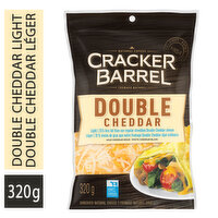 Cracker Barrel - Double Cheddar Light Shredded Cheese, 320 Gram