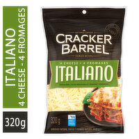 Cracker Barrel - 4 Cheese Italiano Shredded Cheese, 320 Gram