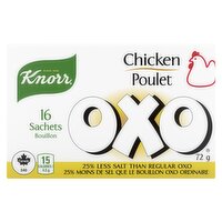 knorr - OXO Chicken Bouillon Sachets, Low Salt, 16 Each